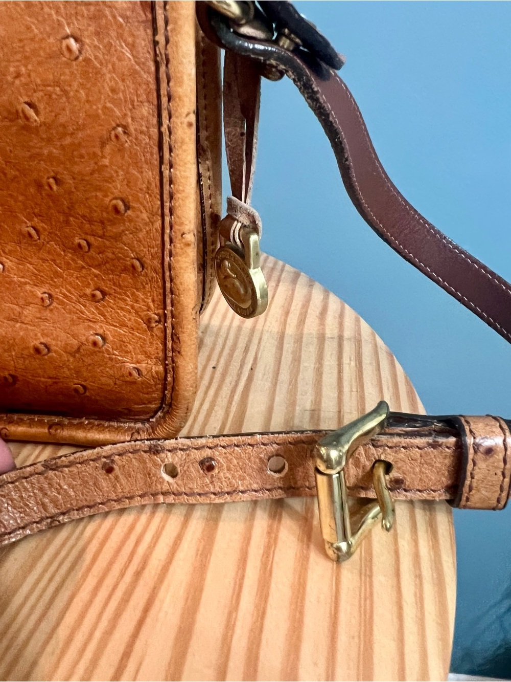 Vintage Dooney & Bourke All Weather Ostrich Crossbody Shoulder Bag USA - Picture 4 of 7